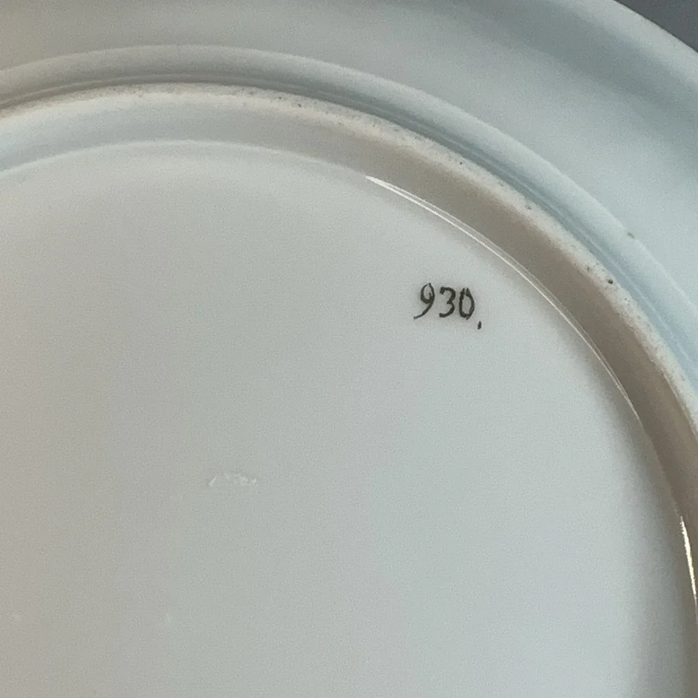 Antique Victorian Handled Cake Plate Pattern 930 Forest Green Stipple Gilt 10.5